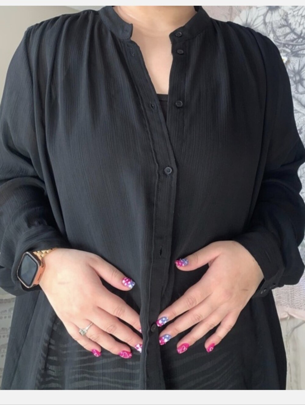 H&M 2X Black Sheer Button up Top/Cover Up